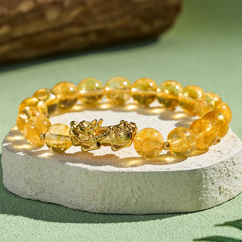 Buddha Stones Natural Citrine PiXiu Prosperity Protection Bracelet - Fortune Jewel