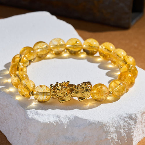 Buddha Stones Natural Citrine PiXiu Prosperity Protection Bracelet - Fortune Jewel