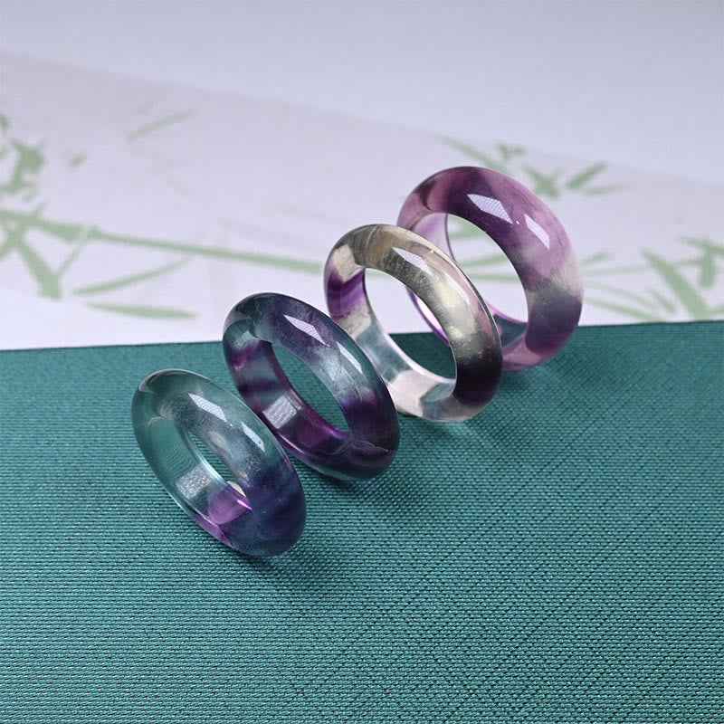Fortune Jewel Natural Fluorite Protection Ring