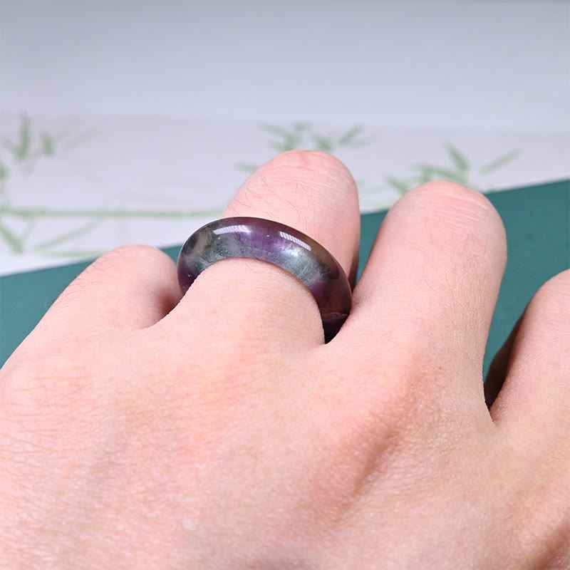 Fortune Jewel Natural Fluorite Protection Ring