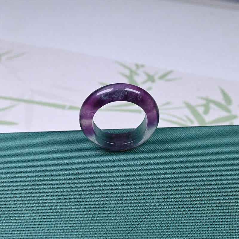 Fortune Jewel Natural Fluorite Protection Ring
