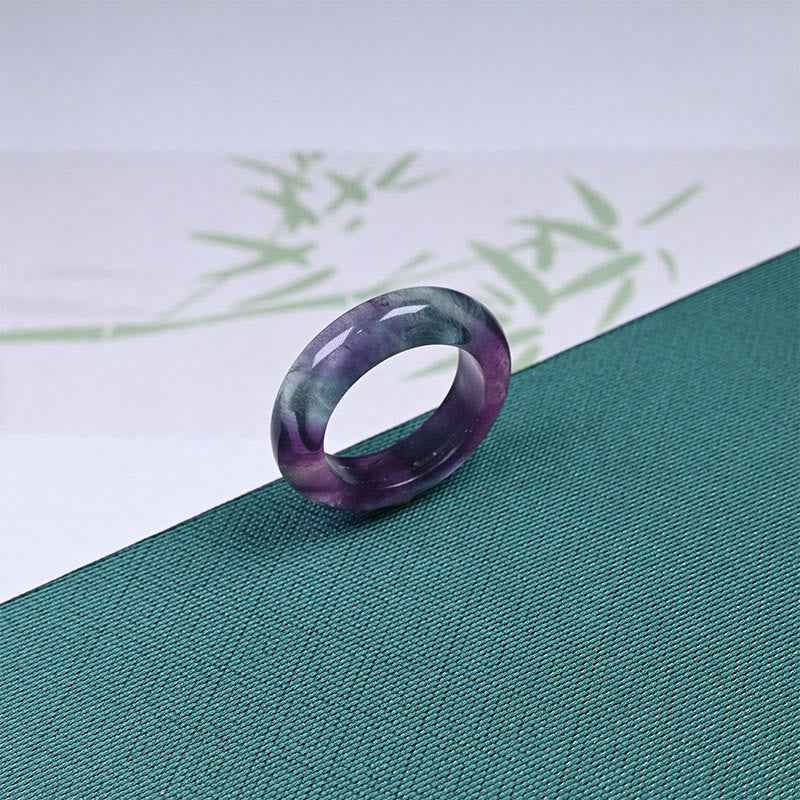 Fortune Jewel Natural Fluorite Protection Ring