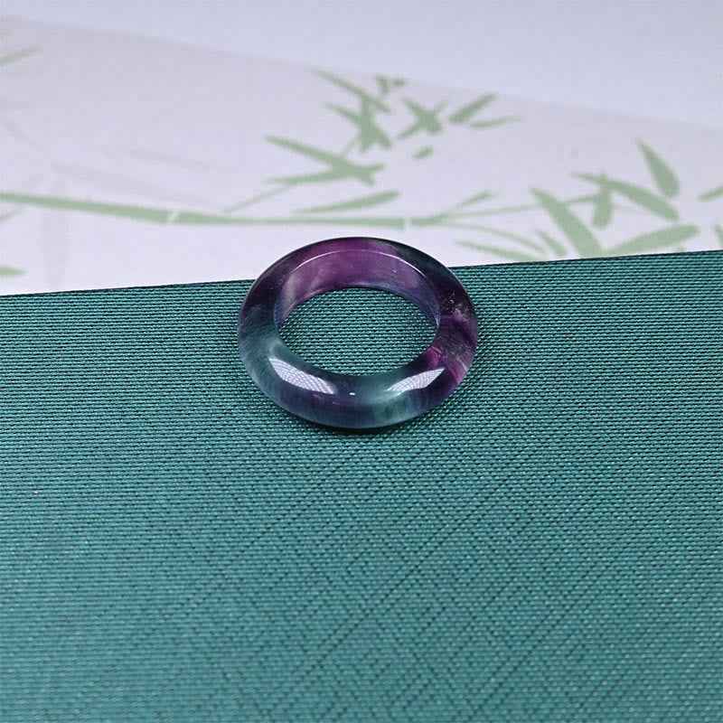 Fortune Jewel Natural Fluorite Protection Ring