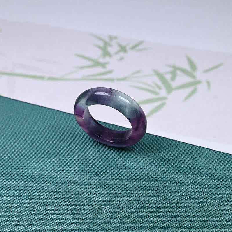 Fortune Jewel Natural Fluorite Protection Ring