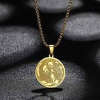 Fortune Jewel Stainless Steel Double Koi Fish Success Necklace Pendant