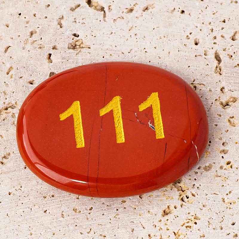 Fortune Jewel Angel Numbers White Crystal Red Jasper Pink Crystal Green Aventurine Meditation Palm Stone