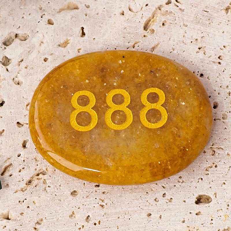 Fortune Jewel Angel Numbers White Crystal Red Jasper Pink Crystal Green Aventurine Meditation Palm Stone