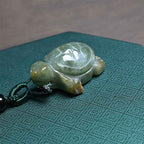 Fortune Jewel Green Jade Turtle Prosperity Necklace Pendant