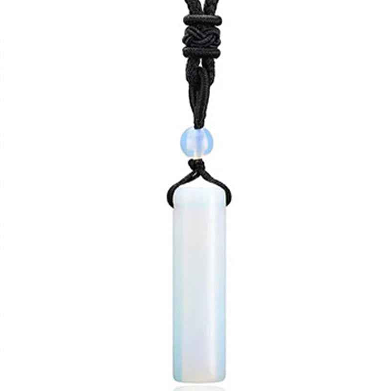 Fortune Jewel Various Crystal Rose Quartz Green Aventurine Amethyst Cylinder Healing Necklace Pendant