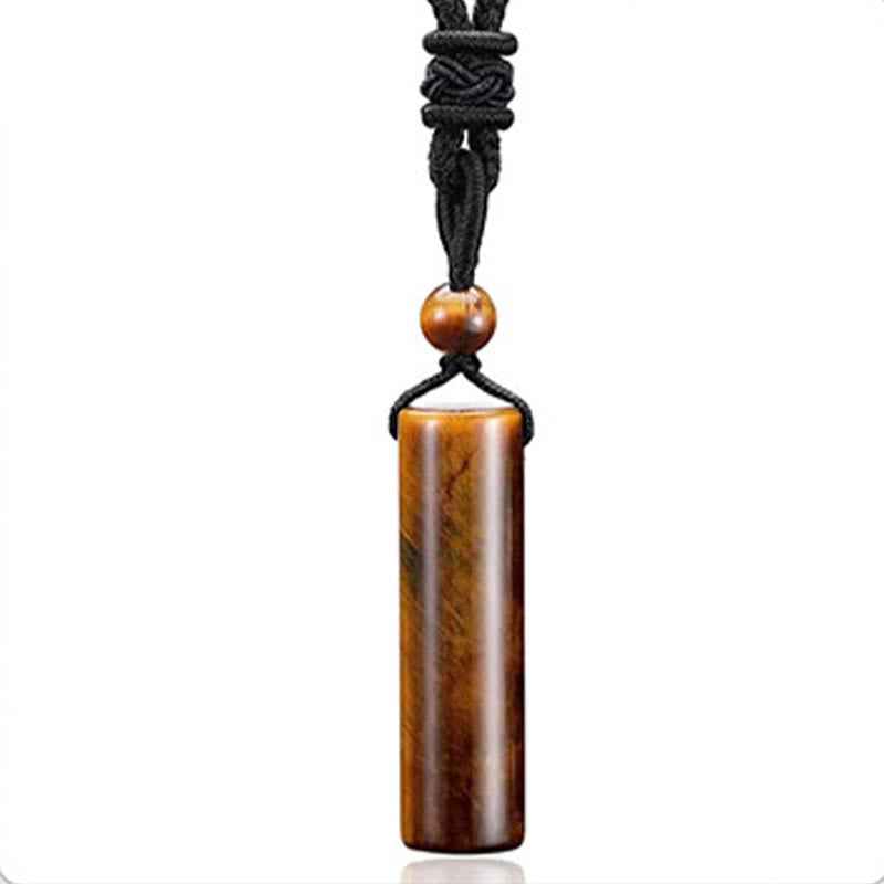 Fortune Jewel Various Crystal Rose Quartz Green Aventurine Amethyst Cylinder Healing Necklace Pendant