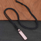 Fortune Jewel Various Crystal Rose Quartz Green Aventurine Amethyst Cylinder Healing Necklace Pendant