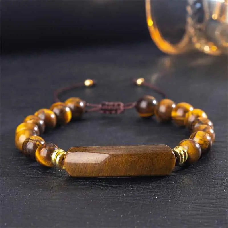 Fortune Jewel Amethyst Green Aventurine Tiger Eye Strawberry Quartz Positive Transformation Bracelet
