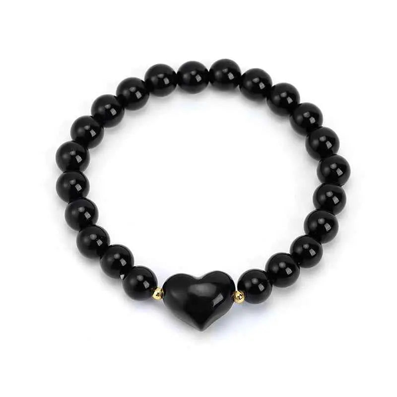 Fortune Jewel Natural Amethyst Green Aventurine Tiger Eye Strawberry Quartz Love Heart Spiritual Bracelet