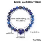 Fortune Jewel Natural Amethyst Green Aventurine Tiger Eye Strawberry Quartz Love Heart Spiritual Bracelet