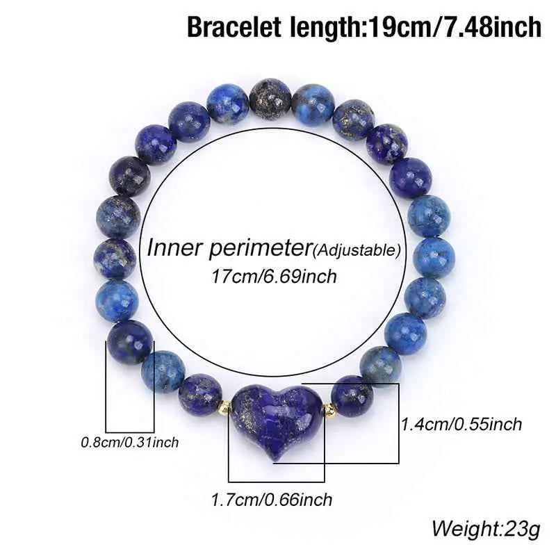 Fortune Jewel Natural Amethyst Green Aventurine Tiger Eye Strawberry Quartz Love Heart Spiritual Bracelet