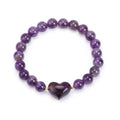 Fortune Jewel Natural Amethyst Green Aventurine Tiger Eye Strawberry Quartz Love Heart Spiritual Bracelet
