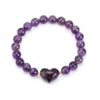 Fortune Jewel Natural Amethyst Green Aventurine Tiger Eye Strawberry Quartz Love Heart Spiritual Bracelet