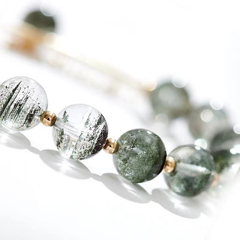 Fortune Jewel Green Phantom Crystal Confidence Charm Bracelet