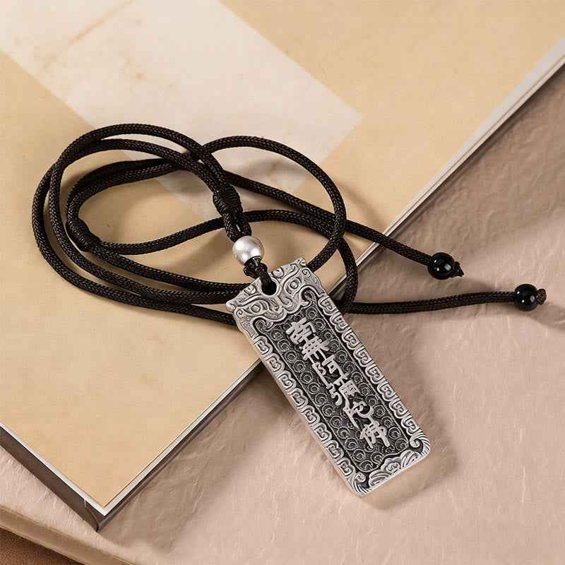 Fortune Jewel Copper Namo Amitabha Om Mani Padme Hum Rope Wisdom Necklace Pendant