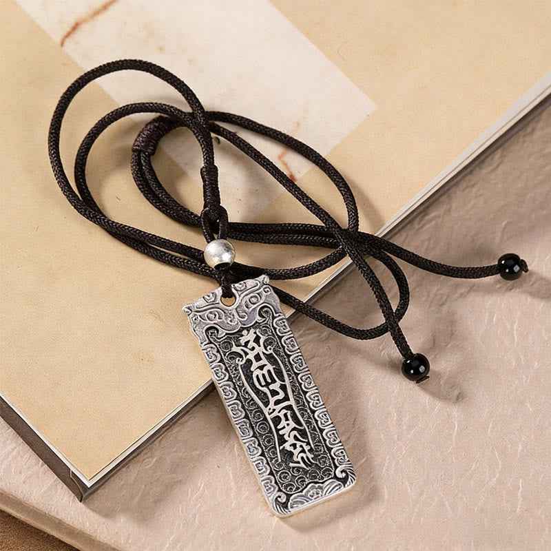 Fortune Jewel Copper Namo Amitabha Om Mani Padme Hum Rope Wisdom Necklace Pendant