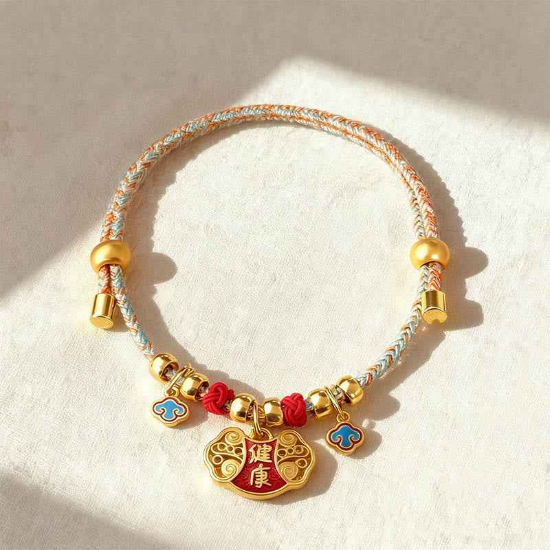 Fortune Jewel Colorful String Bead Plaited Fu Character Protection Adjustable Cats Dogs Pet Collar