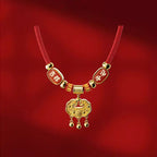 Fortune Jewel Red String Bead Fu Character Luck Adjustable Cats Dogs Pet Collar