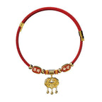 Fortune Jewel Red String Bead Fu Character Luck Adjustable Cats Dogs Pet Collar