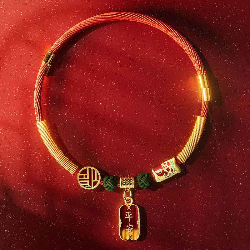 Fortune Jewel Red String Bead Fu Character Luck Adjustable Cats Dogs Pet Collar