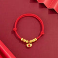 Fortune Jewel Red String Bead Yuanbao Fu Character Protection Adjustable Cats Dogs Pet Collar