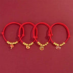 Fortune Jewel Red String Bead Yuanbao Fu Character Protection Adjustable Cats Dogs Pet Collar