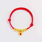 Fortune Jewel Red String Bead Yuanbao Fu Character Protection Adjustable Cats Dogs Pet Collar