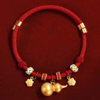 Fortune Jewel Red String Bead Compass Gourd Protection Adjustable Cats Dogs Pet Collar