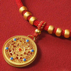 Fortune Jewel Red String Bead Compass Gourd Protection Adjustable Cats Dogs Pet Collar