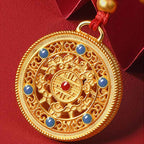 Fortune Jewel Red String Bead Compass Gourd Protection Adjustable Cats Dogs Pet Collar