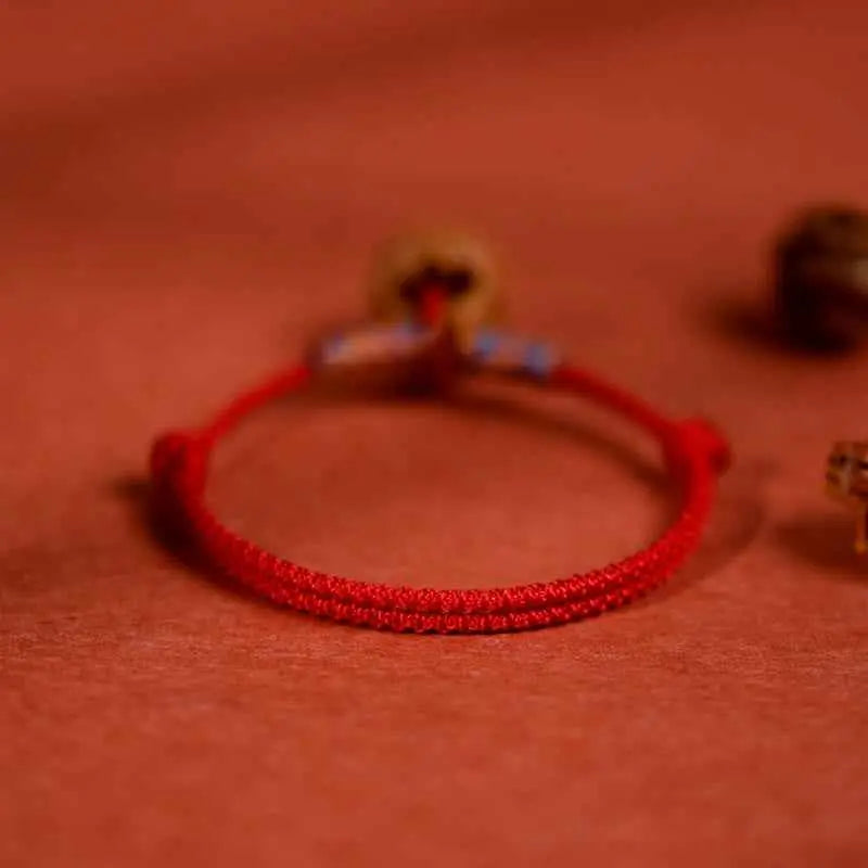 Fortune Jewel Plaited Peach Pit Red String Strength Adjustable Cats Dogs Pet Collar