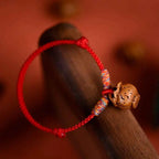 Fortune Jewel Plaited Peach Pit Red String Strength Adjustable Cats Dogs Pet Collar