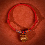 Fortune Jewel Plaited Peach Pit Red String Strength Adjustable Cats Dogs Pet Collar