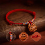 Fortune Jewel Plaited Peach Pit Red String Strength Adjustable Cats Dogs Pet Collar