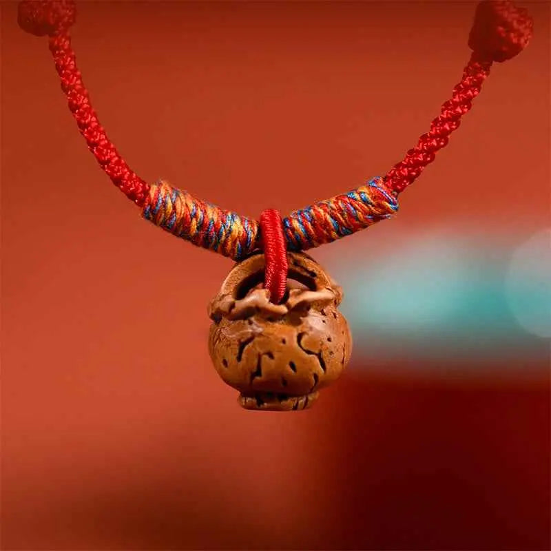 Fortune Jewel Plaited Peach Pit Red String Strength Adjustable Cats Dogs Pet Collar