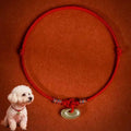 Fortune Jewel Red String Plaited Jade Protection Adjustable Cats Dogs Pet Collar