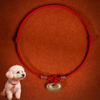 Fortune Jewel Red String Plaited Jade Protection Adjustable Cats Dogs Pet Collar