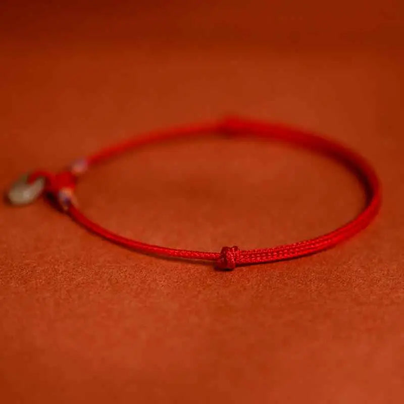 Fortune Jewel Red String Plaited Jade Protection Adjustable Cats Dogs Pet Collar