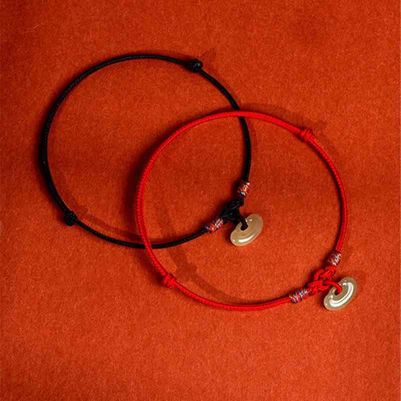 Fortune Jewel Red String Plaited Jade Protection Adjustable Cats Dogs Pet Collar