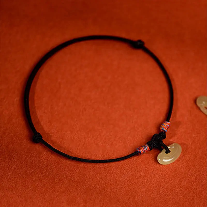 Fortune Jewel Red String Plaited Jade Protection Adjustable Cats Dogs Pet Collar