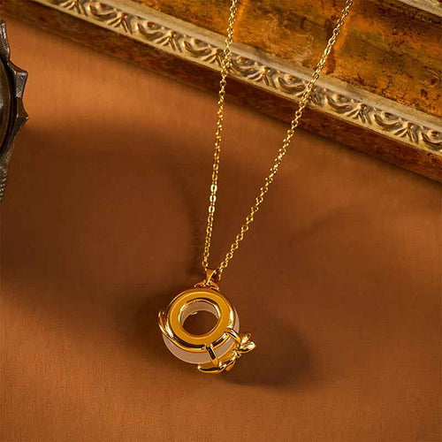 Buddha Stones Lotus Peace Buckle Peace Necklace Pendant