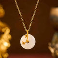 Fortune Jewel Bamboo Peace Buckle Auspicious Necklace Pendant