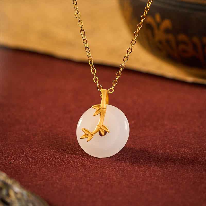 Fortune Jewel Bamboo Peace Buckle Auspicious Necklace Pendant