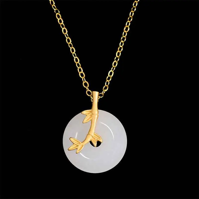 Fortune Jewel Bamboo Peace Buckle Auspicious Necklace Pendant