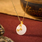 Fortune Jewel Bamboo Peace Buckle Auspicious Necklace Pendant