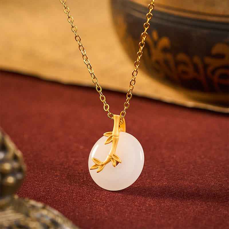 Fortune Jewel Bamboo Peace Buckle Auspicious Necklace Pendant